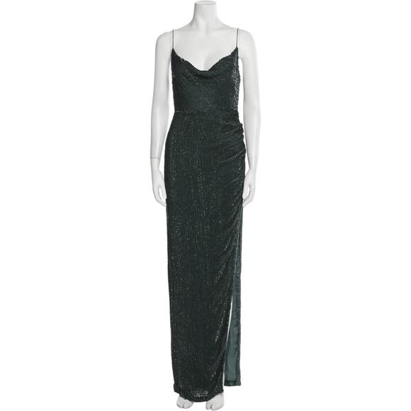 Retrofete Katya Green Sequin Formal Long Maxi Gown Dress Size Small - Picture 2 of 6